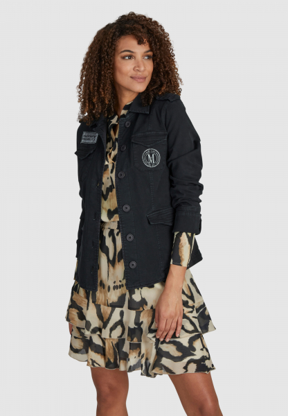 Field jacket made from sustainable lyocell blend with print
