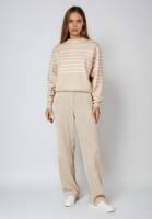 Sweater with placed stripes