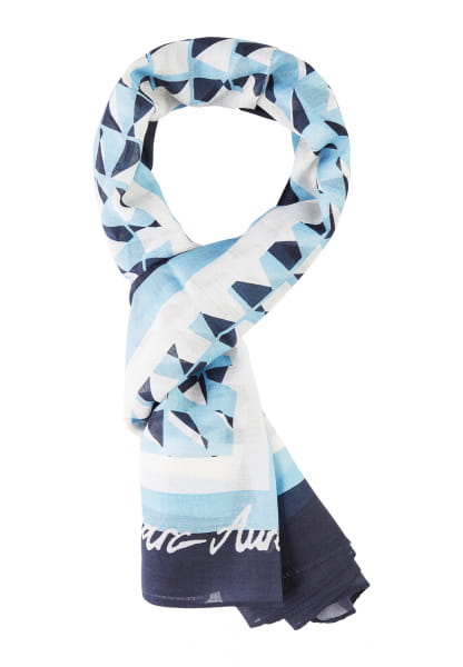 Silk scarf with geometric print
