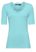 Shirt with romantic lace trim