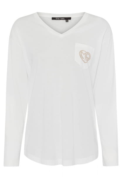 Shirt with rhinestone logo