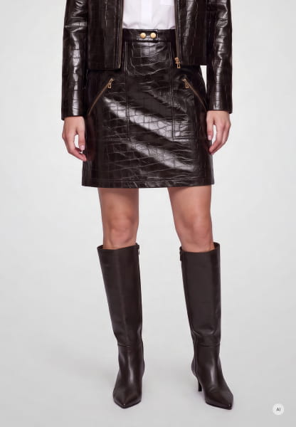 Rock in Croco-Fake-Leder