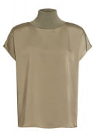 Satin-Top mit Strickbündchen