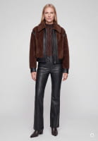 Faux Fur Jacke im Biker Style