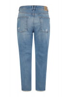 Cropped relaxed fit trousers in blue denim