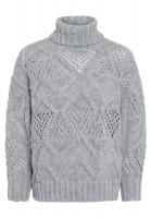 Pullover mit grobem Zopfmuster
