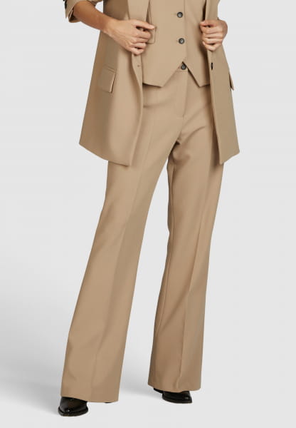 Flared trousers in soft double fabric