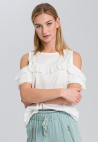 T-Shirt mit Plisseedetails
