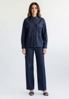 Wide leg jeans with rinse wash