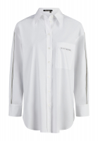 Oversized poplin shirt with decorative ribbon