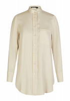 Satin shirt blouse with stand-up collar