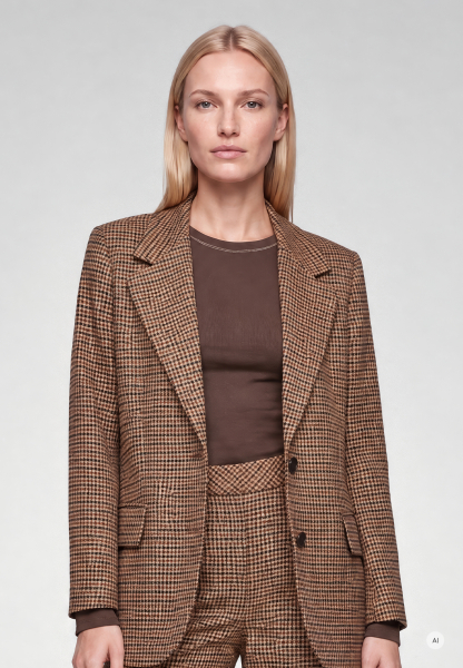 Oversize Blazer mit Vichy-Karo