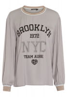 Satin-Top mit College-Print