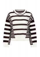Sweater in striped mesh patchwork