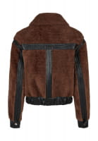 Faux Fur Jacke im Biker Style