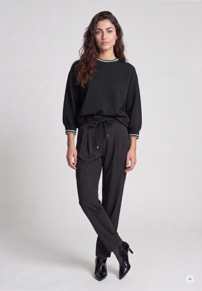 Shirt with ribbed trim