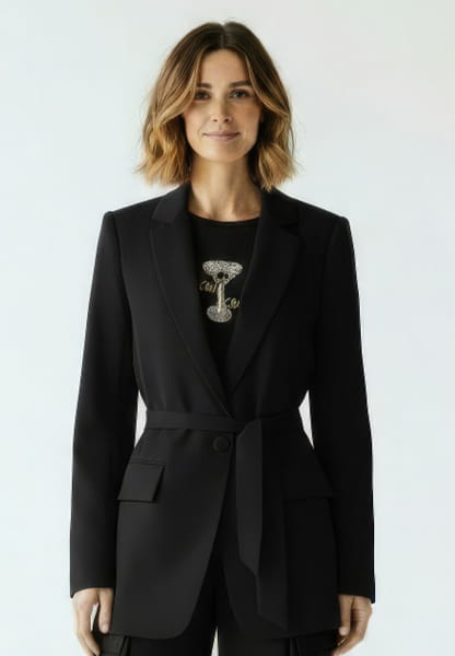 Blazer aus mattem Satin