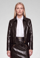 Jacke in Croco-Fake-Leder