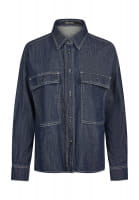 Oversized denim shirt with logo embroidery