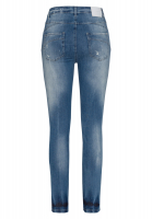Skinny jeans in blue denim with destroyed effects