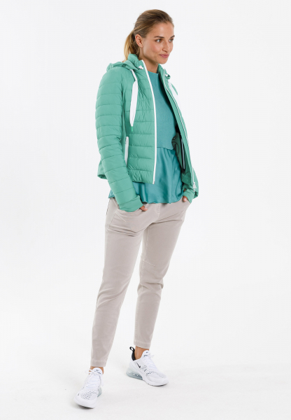Stepper jacket with scuba patchwork