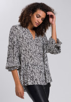 Slip-on blouse with lively minimal print