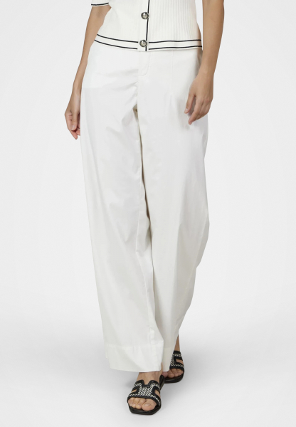 Cotton pants with wide legs