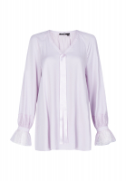 Satin blouse with lace cuffs