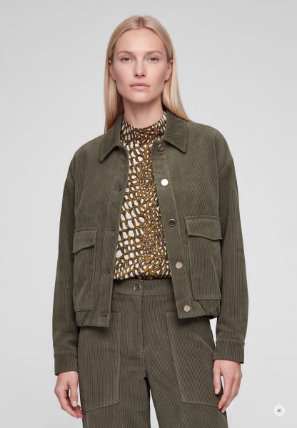 Cordjacke mit Ballonsaum