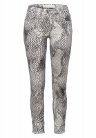 Five-pocket trousers in snake print