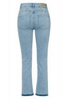 Cropped flared jeans with decorative appliqué