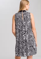 Pleated dress with zebra print