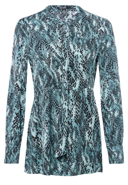 Slip-on blouse with ornamental reptile print