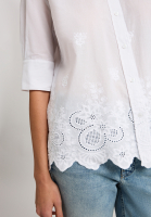 Shirt blouse in embroidered cotton