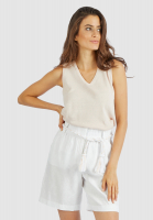 Knitted top in a fine linen blend
