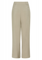 Pleated pants made from shiny twill