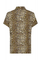 Top mit Stehkragen und Reptiliennprint
