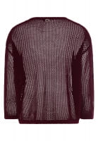 Mesh sweater with intarsia