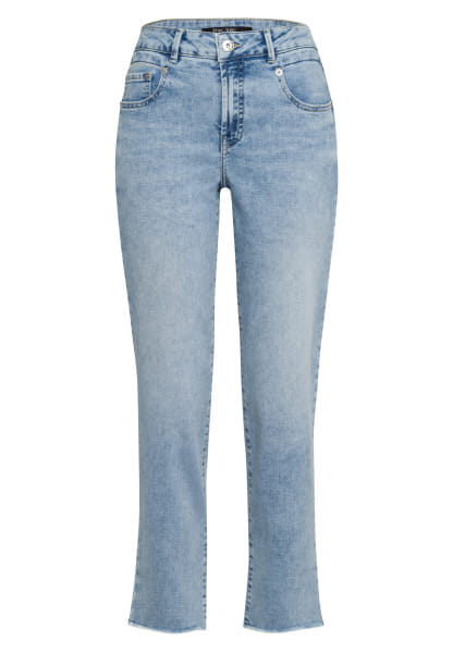 Jeans with a medium blue wash