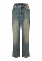Straight-fit jeans with rhinestones