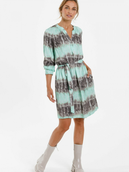 Dress with organic batik stripes