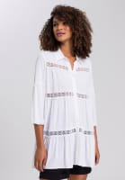 Tunic blouse with lace ribbons