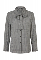 Checkered Blouse with Bow Tie