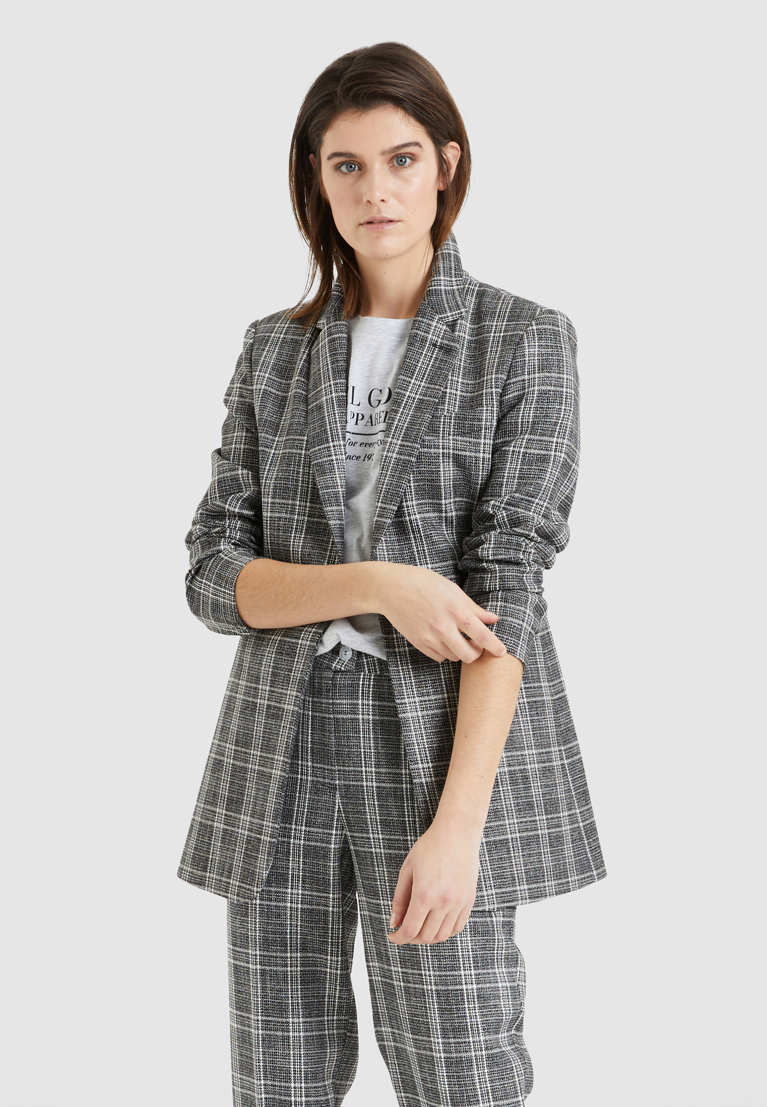 Plaid blazer in long style | Blazer & Jackets | Sale