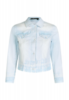 Denim jacket with acid wash dyeing