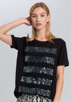 T-shirt with sequin stripes