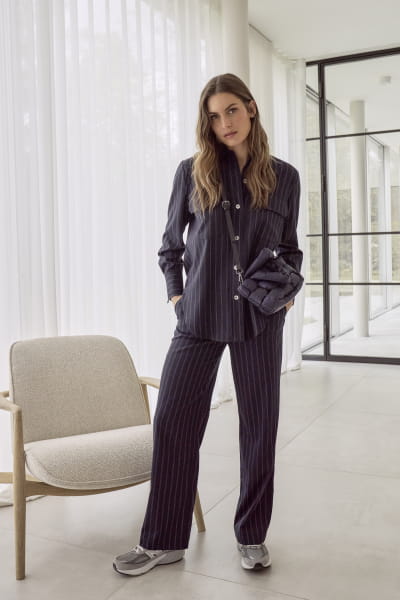 Pinstripe pants in viscose blend