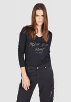 Langarmshirt mit FOLLOW YOUR HEART Print