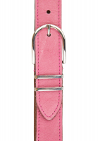 Narrow leather belt with metal loops
