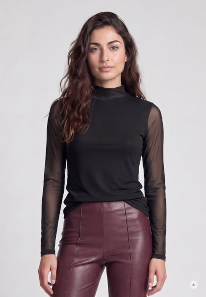 Mesh shirt with hotfix